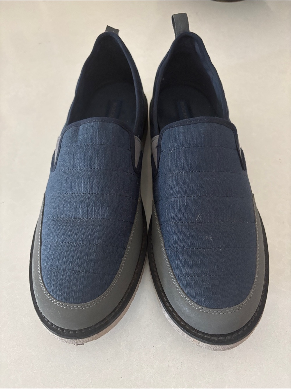 Rockport Navy and Gray Slip-On Loafers for Men